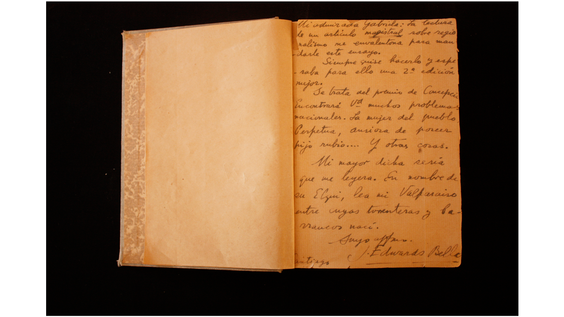 Carta a Gabriela Mistral
