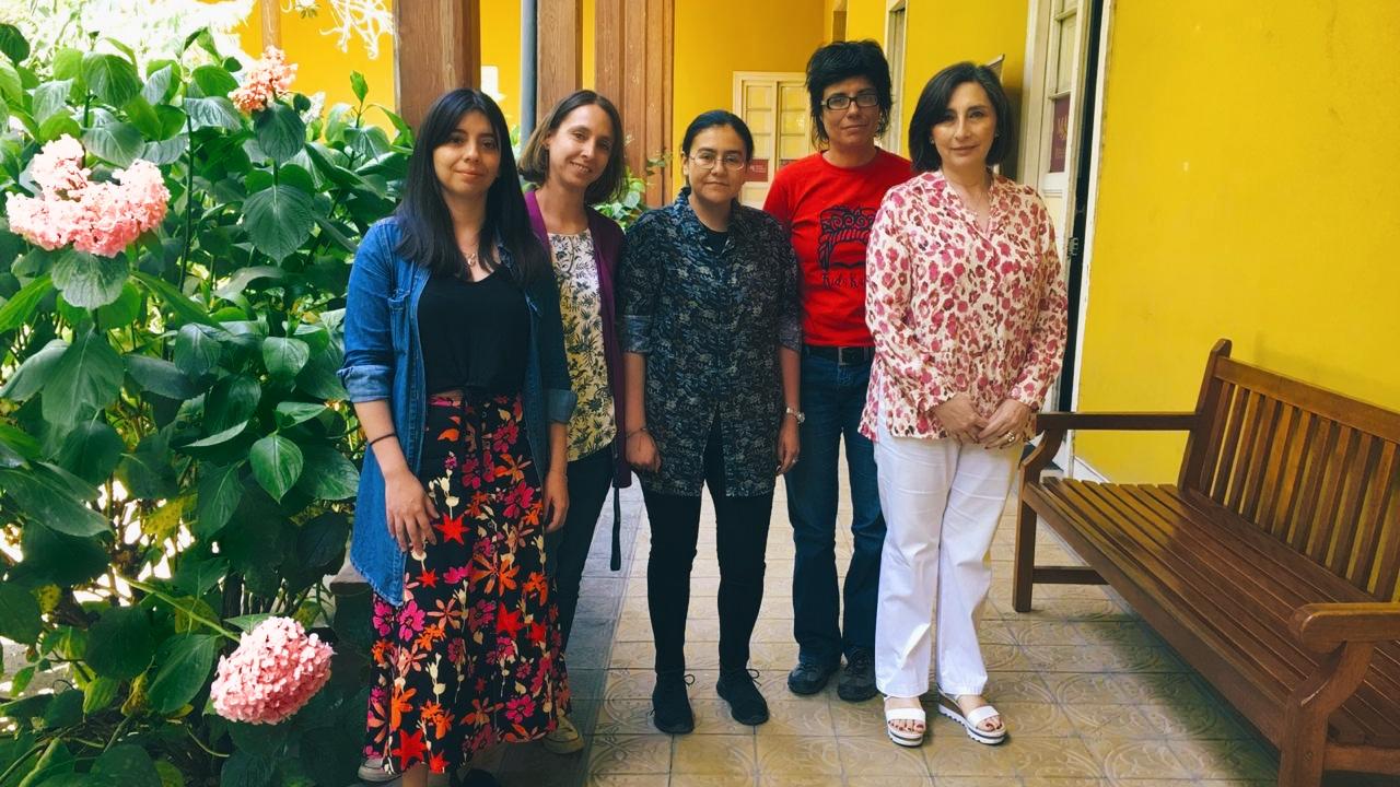 María Francisca Olivares (Museo Regional de Atacama), Francisca del Valle e Iris Moya (CDBP), Cristina Furrianca (Museo Regional de Magallanes) y Lorena Cordero (CDBP)