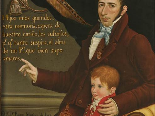 Don Ramón Martínez de Luco y Caldera y su hijo don José Fabián