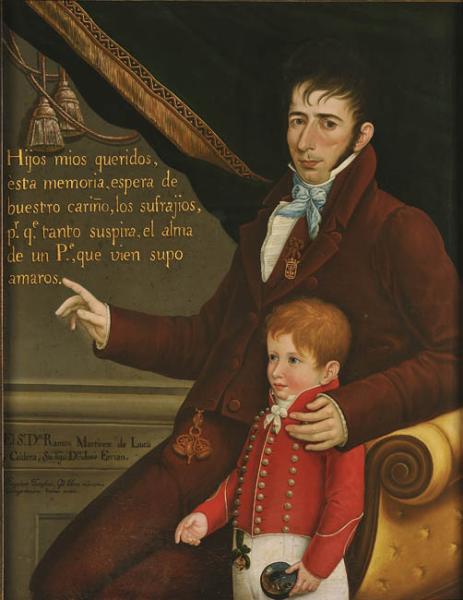 Don Ramón Martínez de Luco y Caldera y su hijo don José Fabián